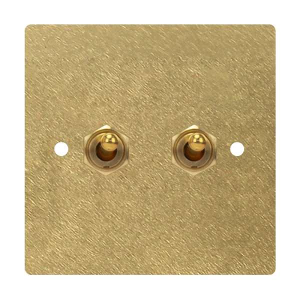 Brass 2 Gang 2 Way Toggle Switch-86*86