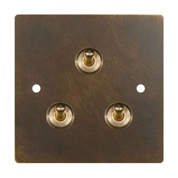 Brass 3 Gang 2 Way Toggle Switch-86*86