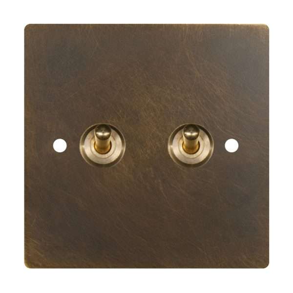 Brass 2 Gang 2 Way Toggle Switch-86*86