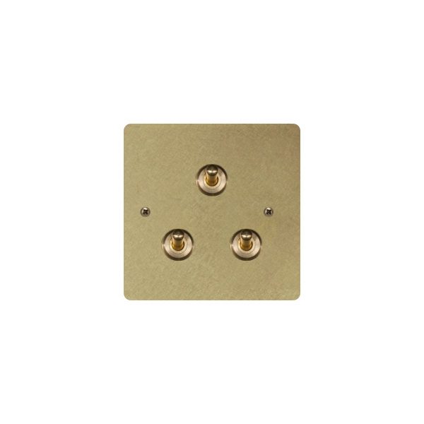 Brass 3 Gang 2 Way Toggle Switch-86*86