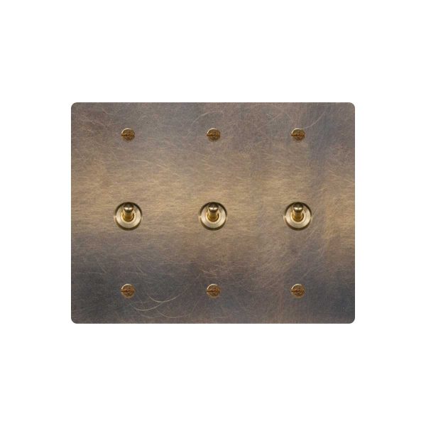 三开美标金 Brass Antique Toggle Switch - 3Gang Toggle Switch 154*120