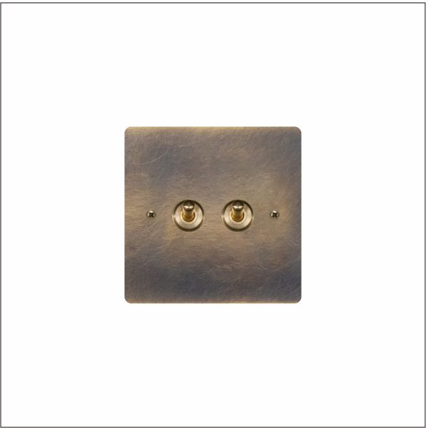 Antique Brass 2 Gang 2 Way Toggle Switch-86*86