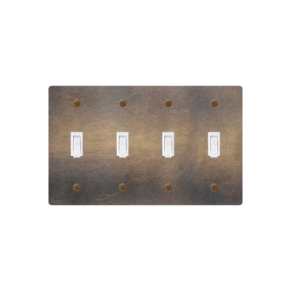 Brass Antique Toggle Switch - 4Gang Toggle Switch 195*120