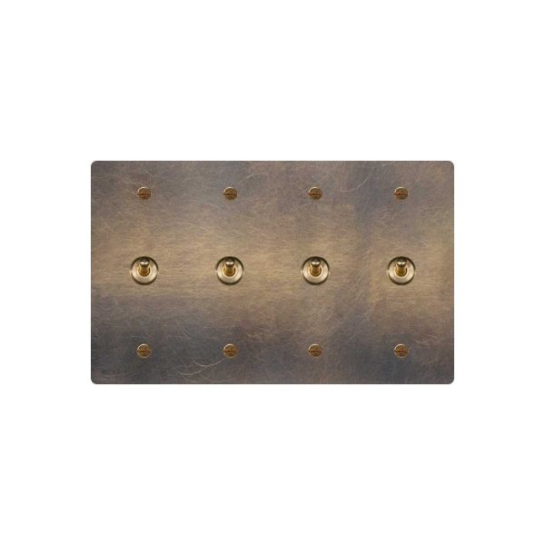 Brass Antique Toggle Switch - 4Gang Toggle Switch 195*120