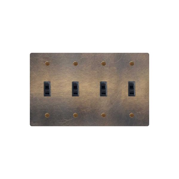 Brass Antique Toggle Switch - 4Gang Toggle Switch 195*120
